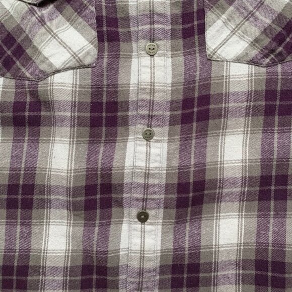 TNA Aritzia Women's Button Down Shirt Plaid Flannel Shirt Classic Purple Size S - Picture 9 of 16